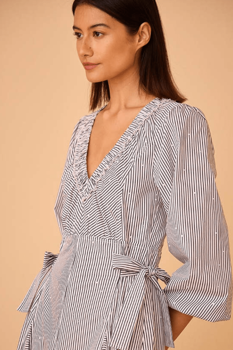 Vera Dress in Embellished Croquet Stripe - Hunter Bell - Archery Close