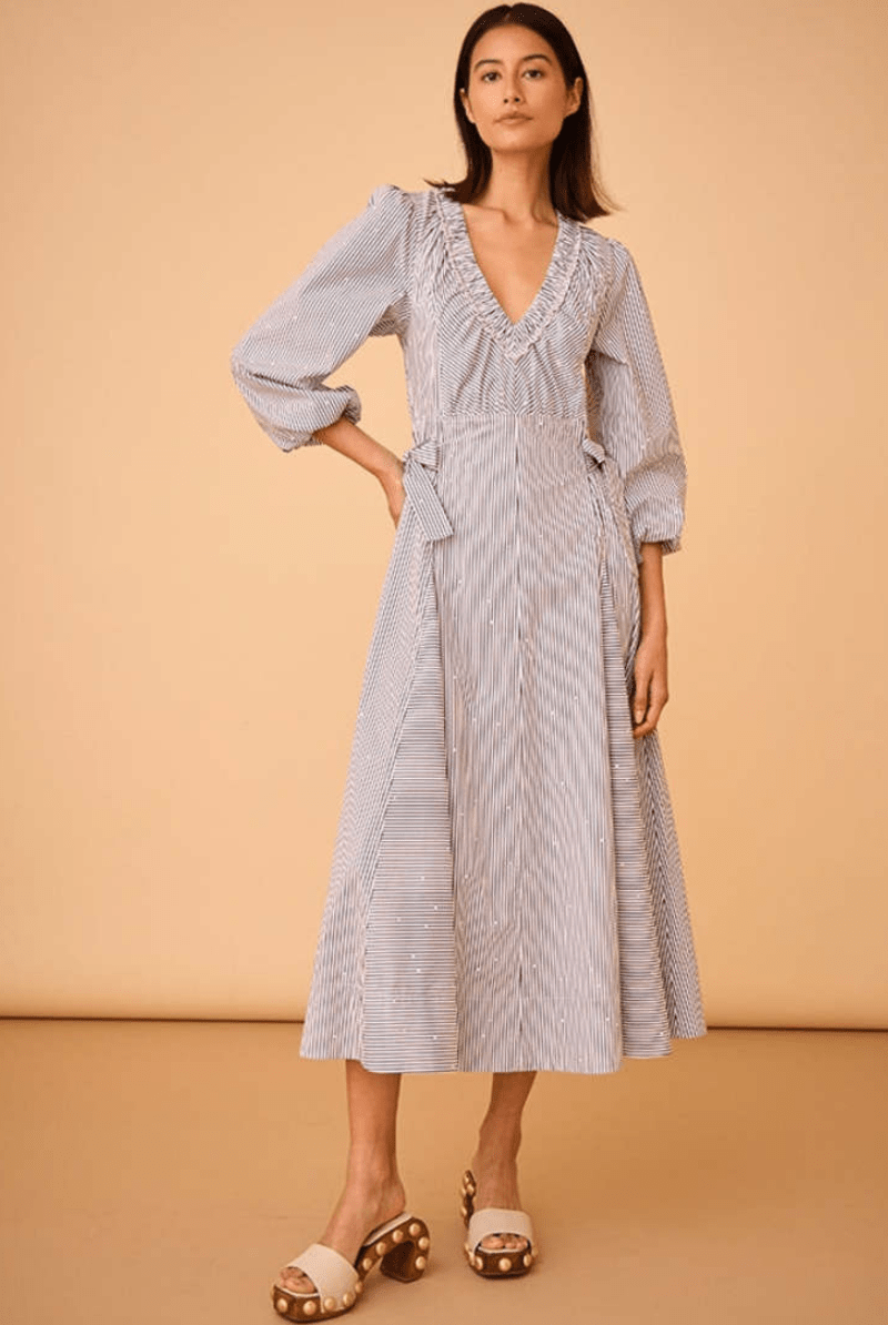 Vera Dress in Embellished Croquet Stripe - Hunter Bell - Archery Close