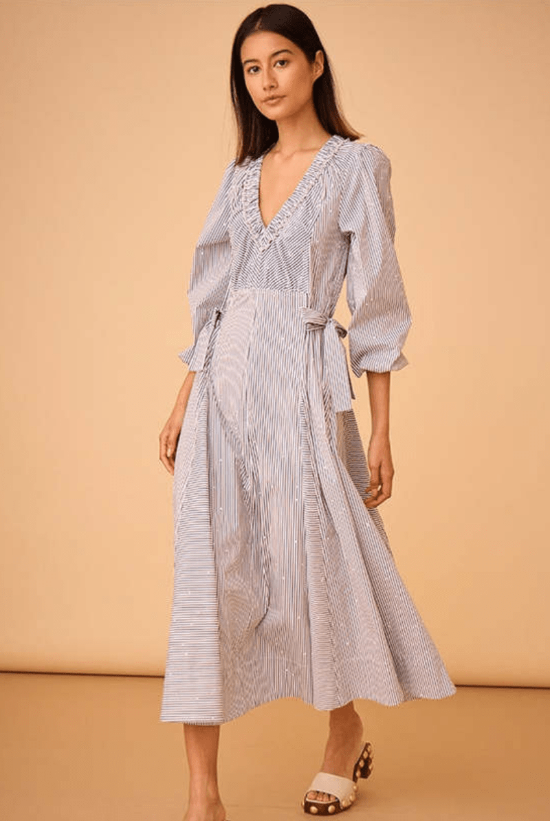 Vera Dress in Embellished Croquet Stripe - Hunter Bell - Archery Close