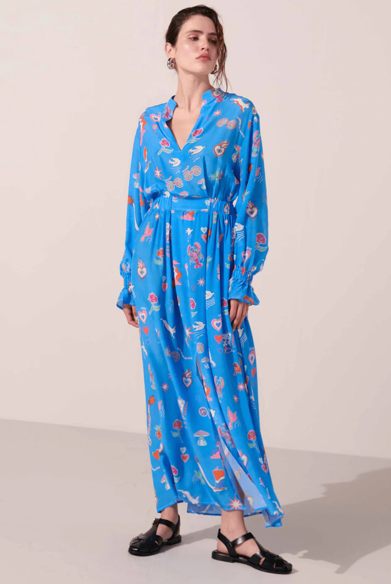 White Rabbit Silk Mary Jane Dress - Paolita - Archery Close