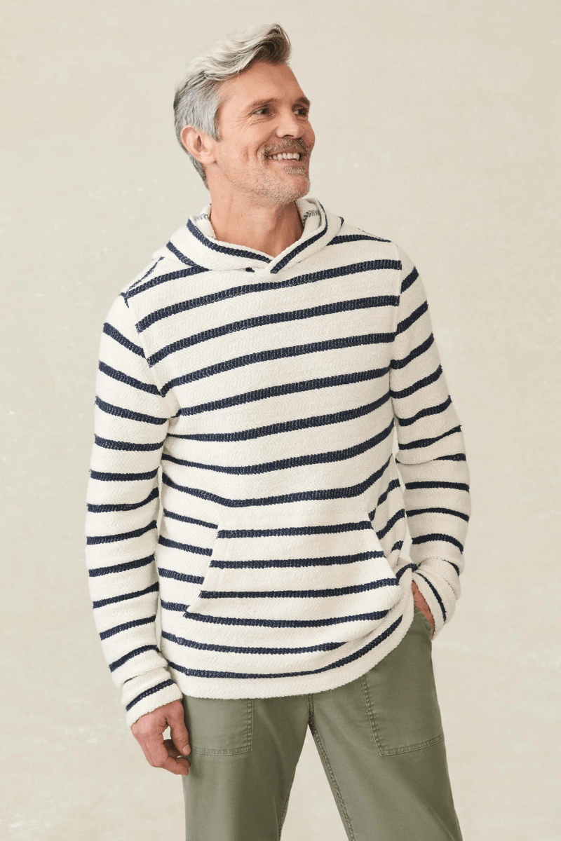 Whitewater Hoodie in Boothbay Stripe - Faherty Brand - Archery Close