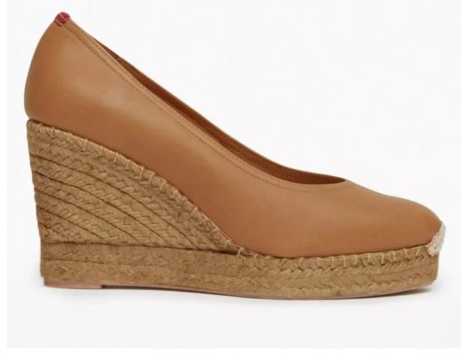 Shoes - Penelope Chilvers - Scoop leather espadrille in tan - Archery Close