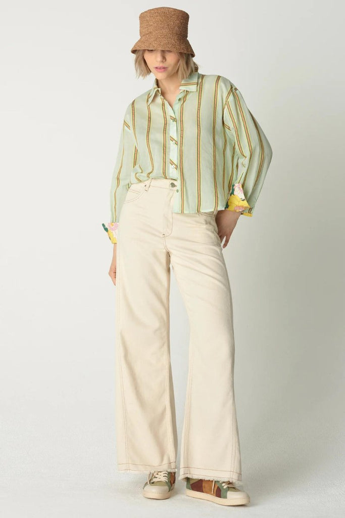 Stripe blouse in Water Green - Cotelac - Archery Close