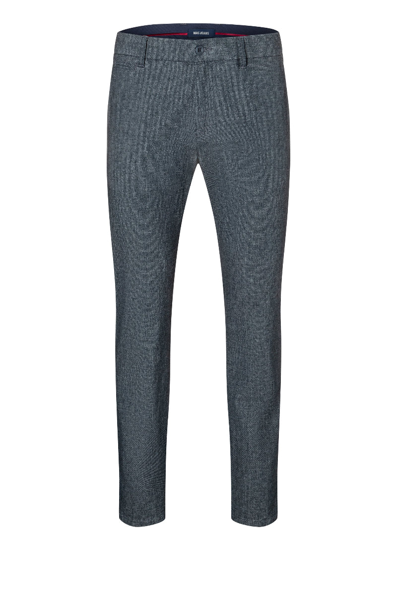 Gray patterned pants on a white background