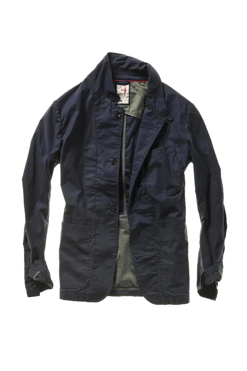 Navy jacket on a white background