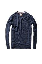 Navy long-sleeve shirt with a pocket on a white background