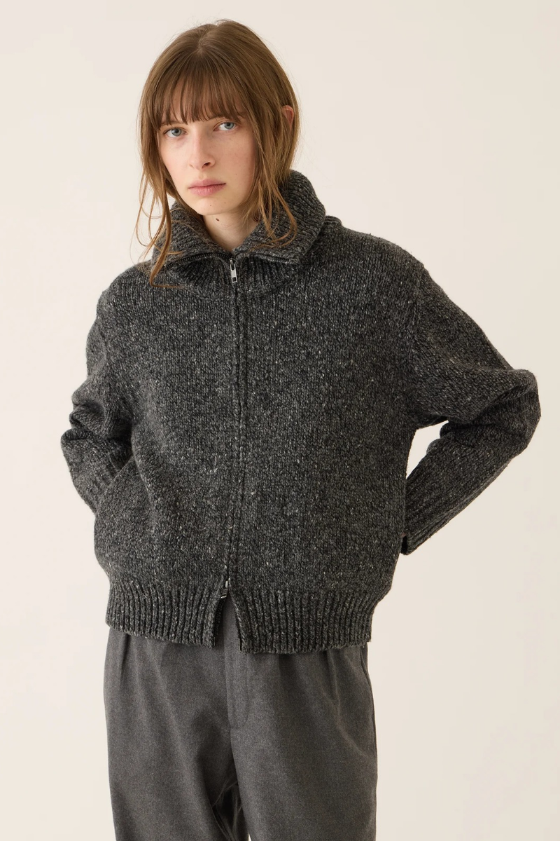 Irene Confetti Wool Alpaca Zip Cardigan