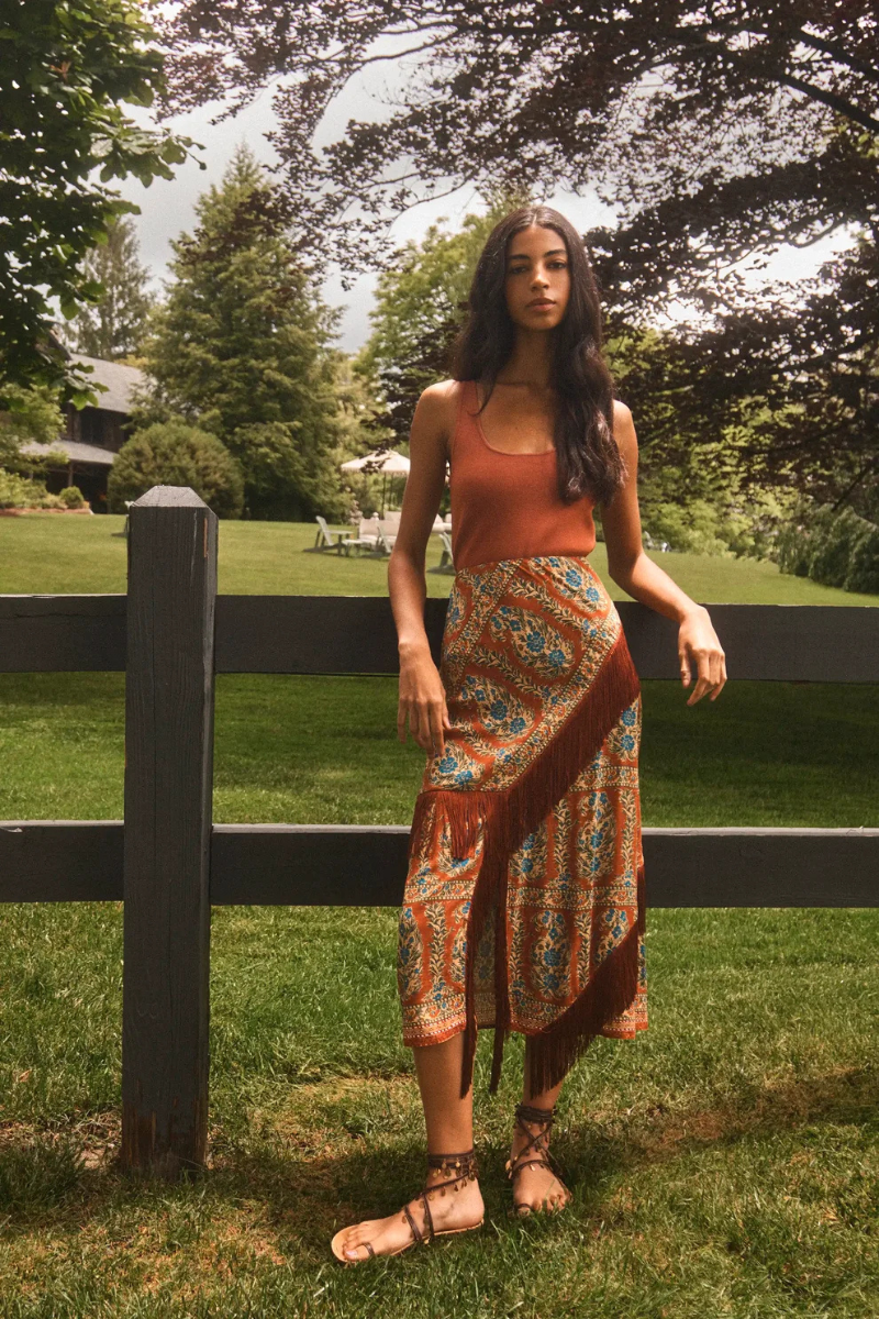 Allyne Skirt in Amber Glen Brown