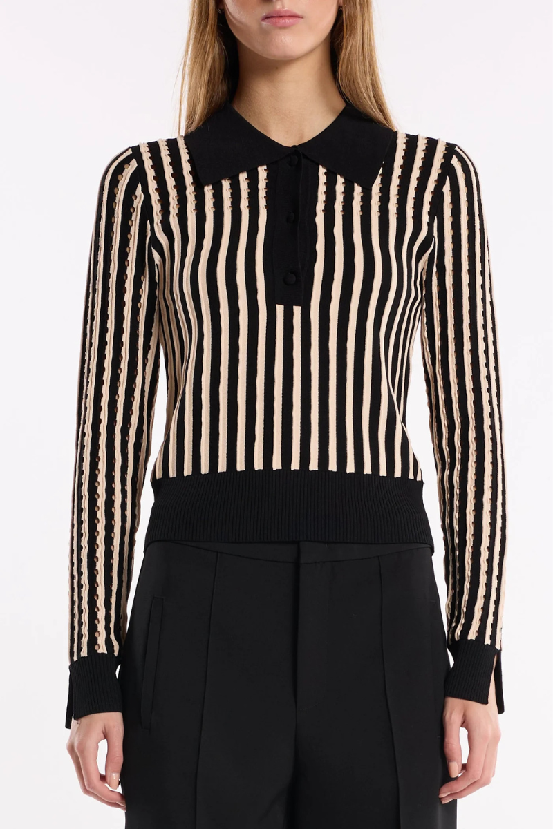 Roselyn Sweater in Pinstripe Black