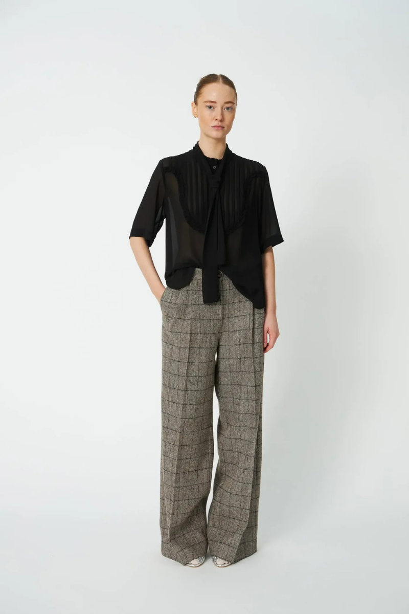 Chiffon Shirt with Tie Band