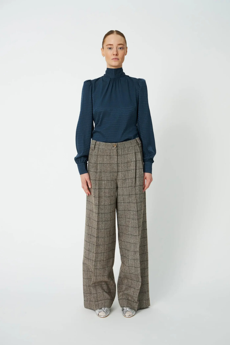 Silk Blouse in Night Petrol