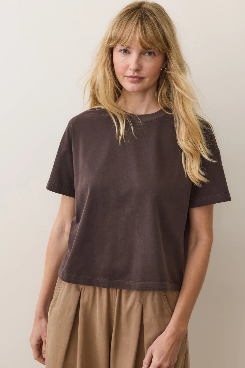 Luxe Jersey Crew in Coffee