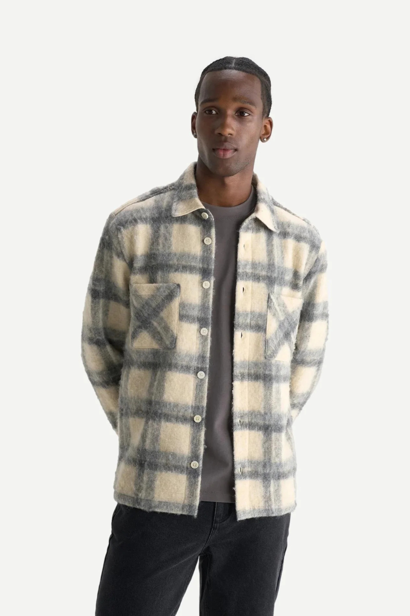 Whiting Overshirt in Ash Wool Blend