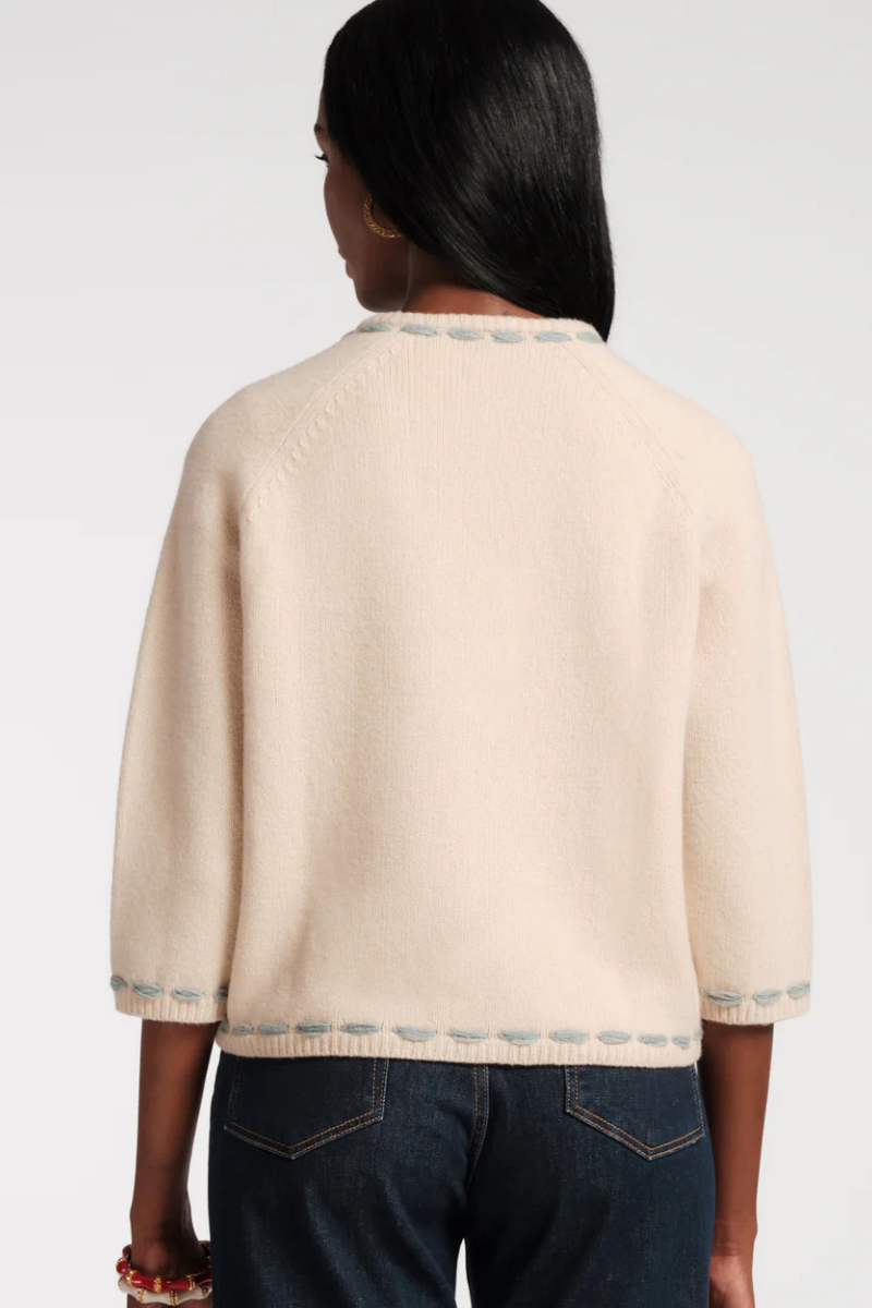 Blanket Stitch Border Cardi | Sweater | Frances Valentine