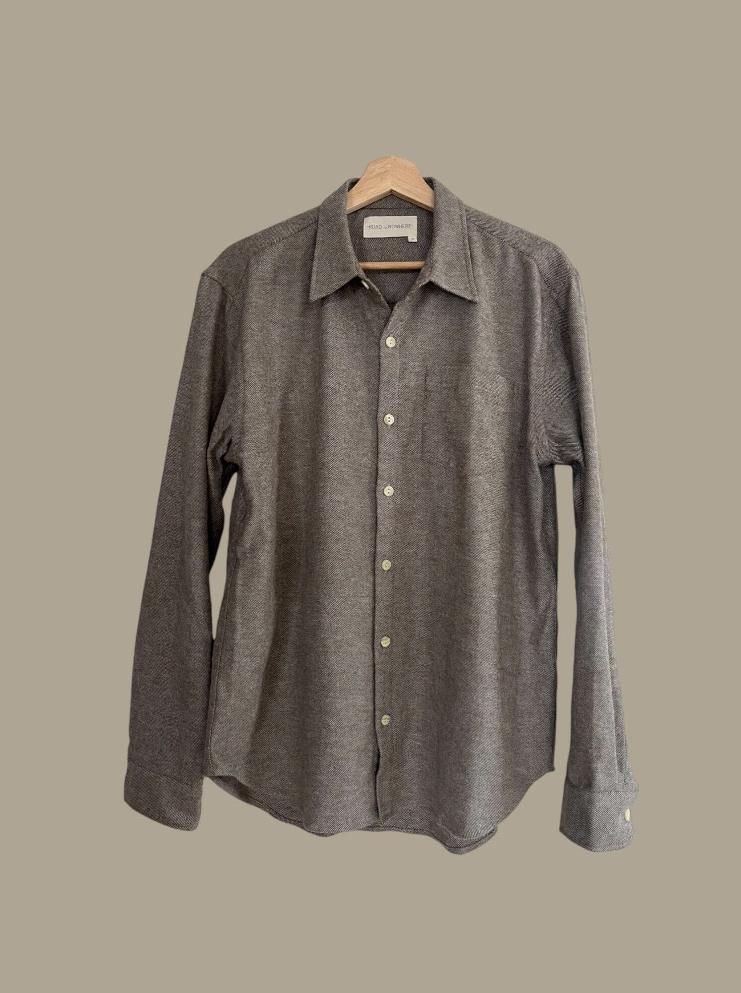 Accord Cotton Flannel Shirt in Greige - Road to Nowhere Clothing - Archery Close