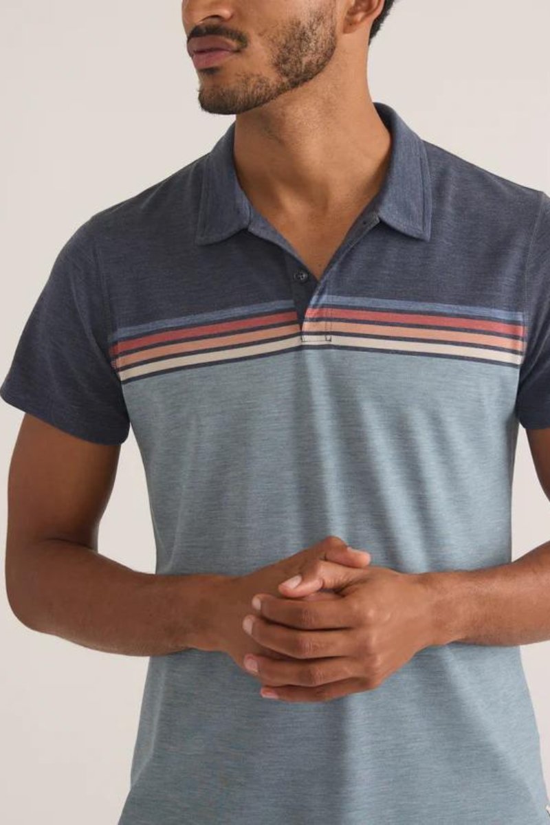 Air Stripe Polo - Marine Layer - Archery Close