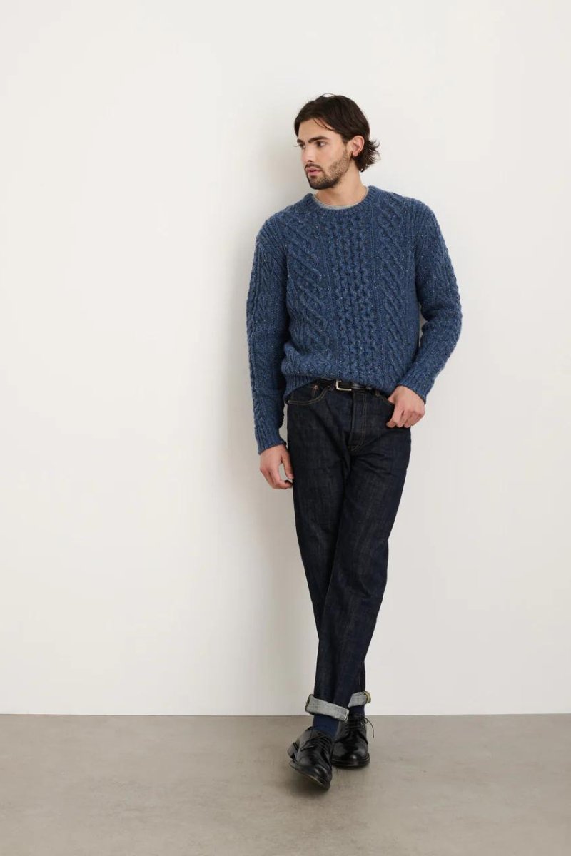 Alex Mill Fisherman Cable Crewneck in Donegal Wool - Archery Close Men's