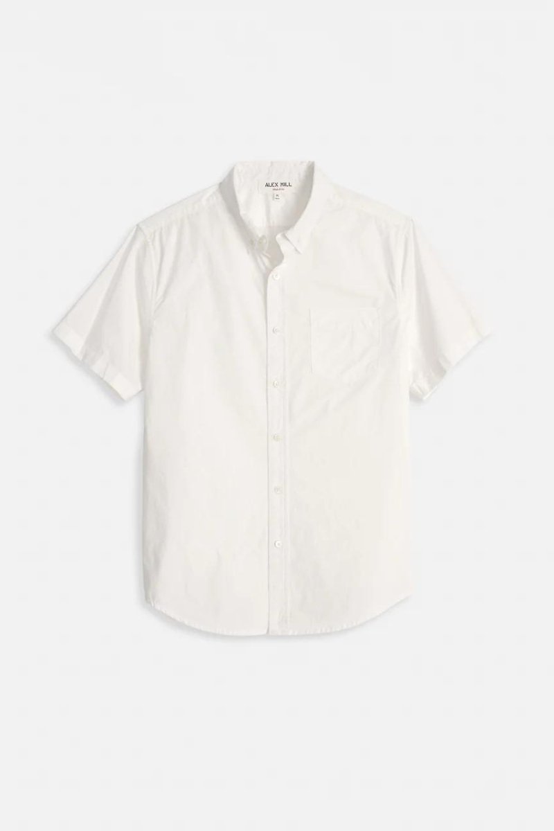 Alex Mill Short Sleeve Mill Shirt in Paper Poplin - Archery Close Men's