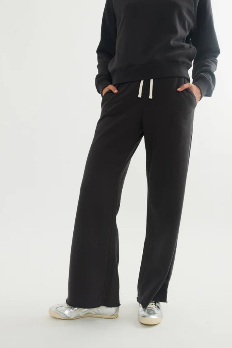 Anytime Wide Leg Sweatpant in Washed Black - Marine Layer - Archery Close