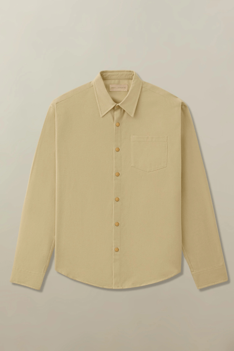 Shirts & Tops - Road to Nowhere Clothing - Accord Shirt - Organic Cotton Flannel in Salt - Archery Close