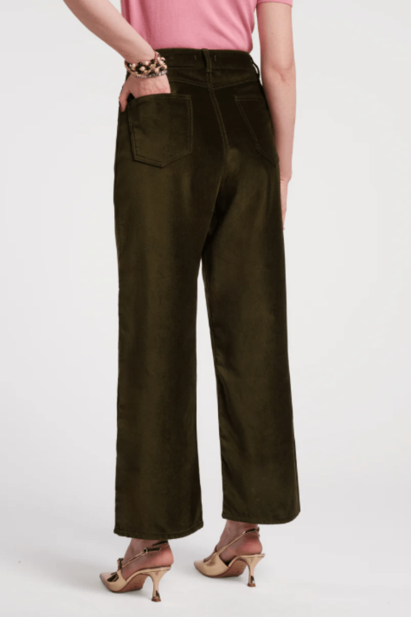 Pants - Frances Valentine - Ace Velvet Pant in Olive - Archery Close