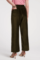 Pants - Frances Valentine - Ace Velvet Pant in Olive - Archery Close