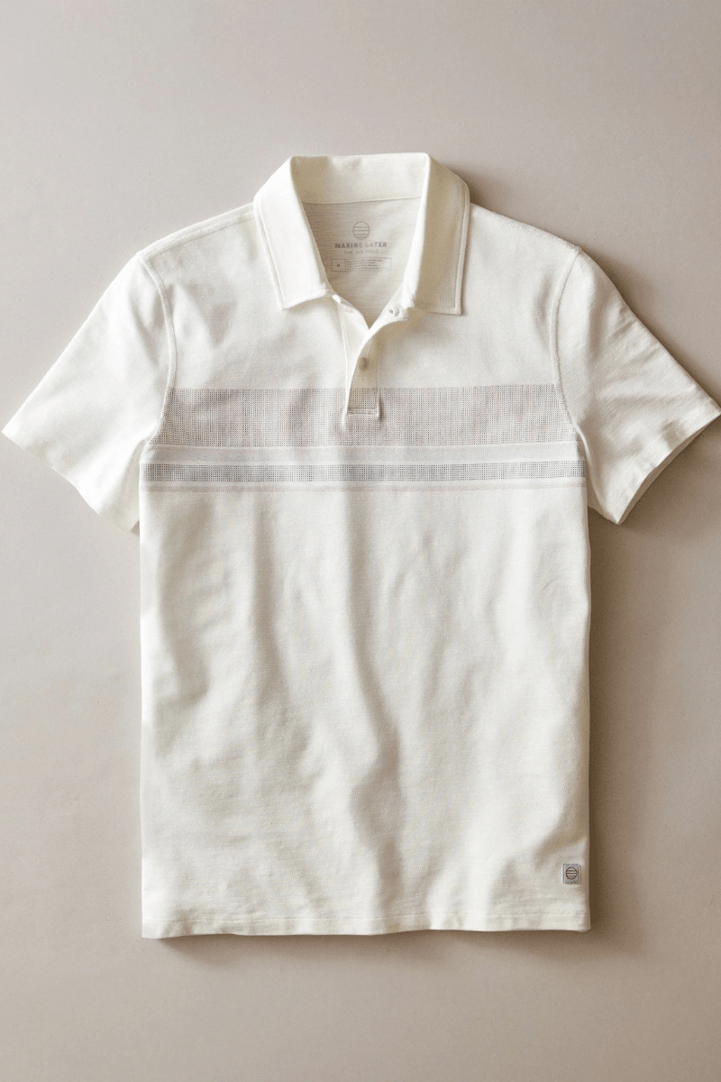 Shirts & Tops - Marine Layer - Air Stripe Polo in White Multi Stripe - Archery Close