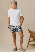 Swimsuit - Faherty Brand - All Day Trunk (6") in Midnight White Floral - Archery Close