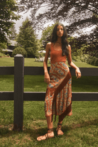 Skirts - Hunter Bell - Allyne Skirt in Amber Glen Brown - Archery Close