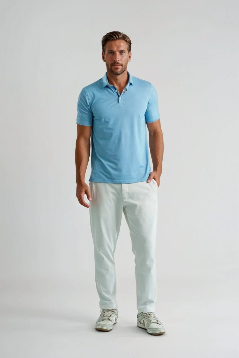 Stone Rose Apex - Aqua Birdseye Polo