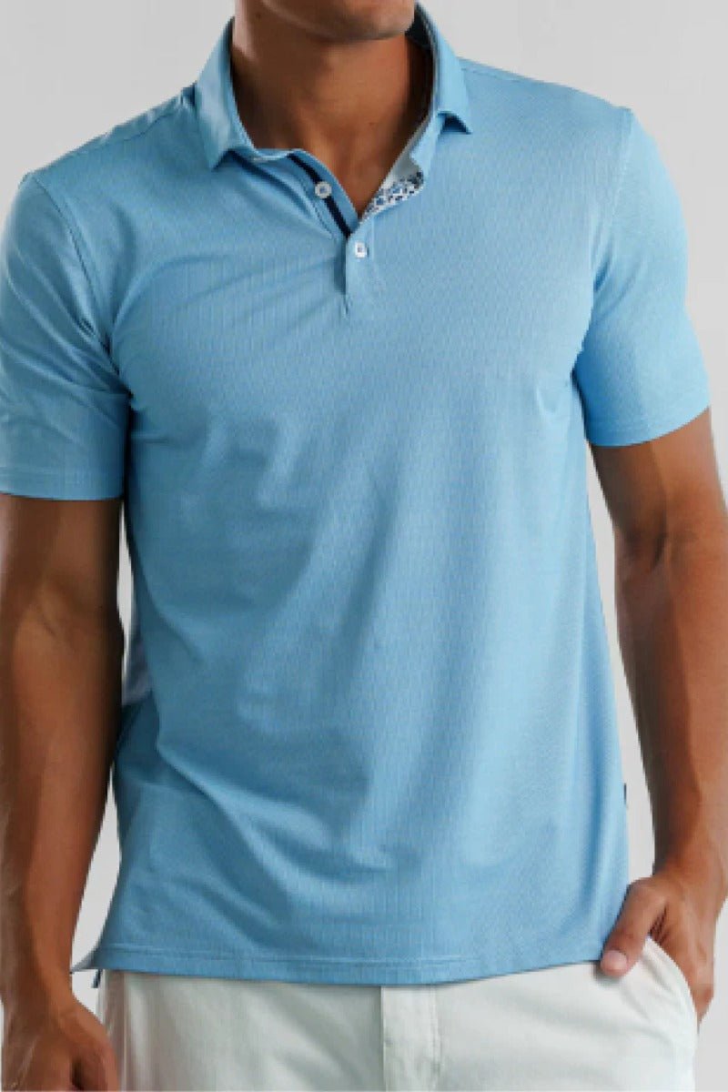 Stone Rose Apex - Aqua Birdseye Polo