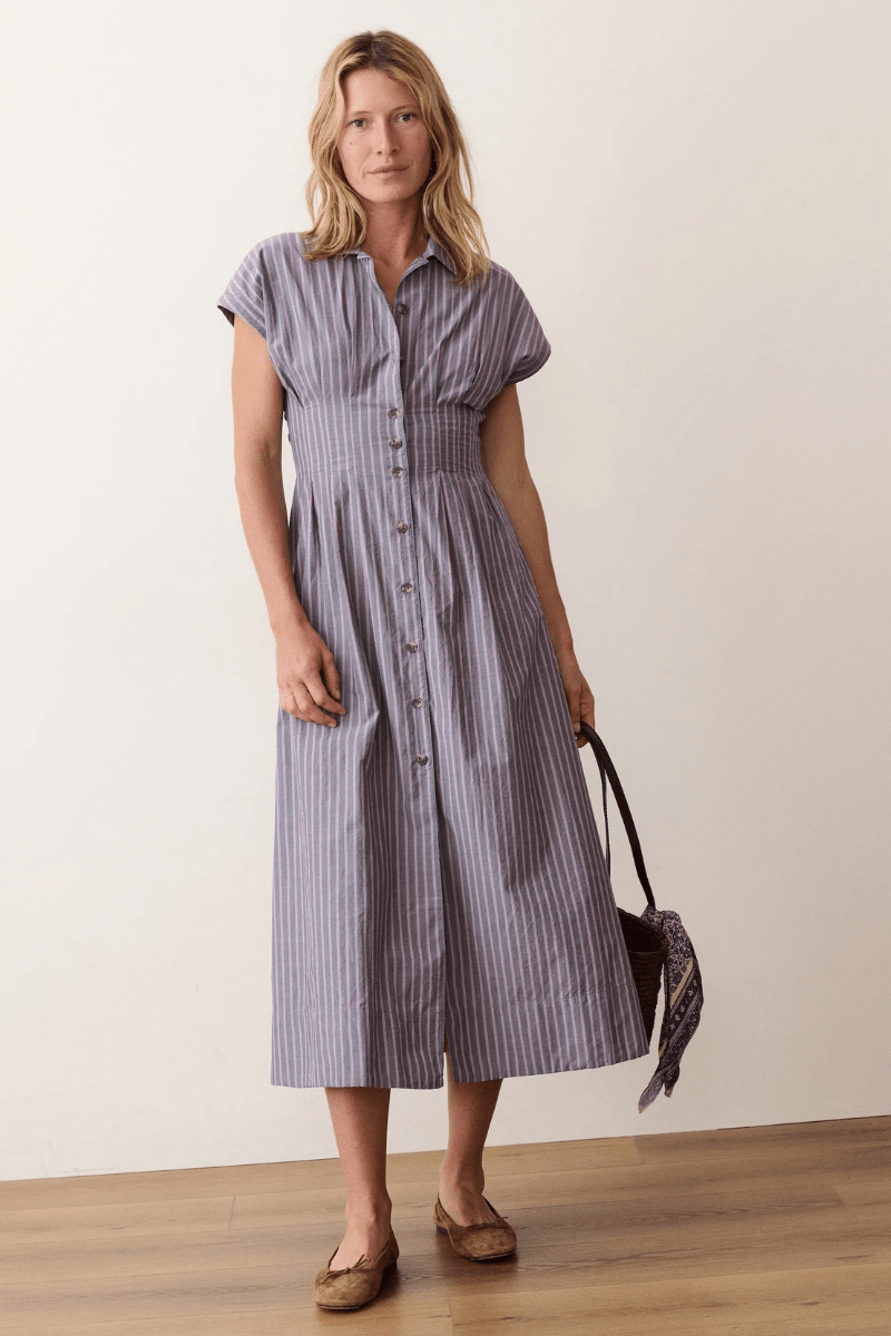 Dresses - Marine Layer - Arden Midi Dress - Archery Close