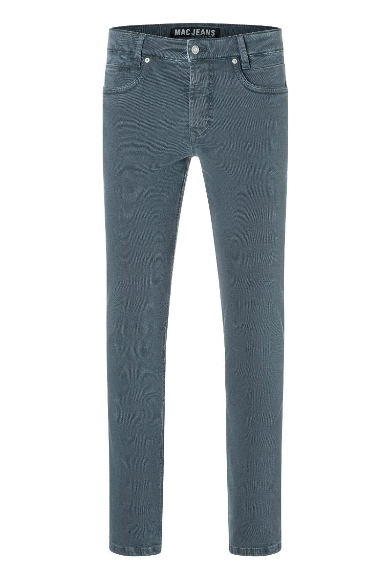 Gray jeans with 'MAC Jeans' label on a white background