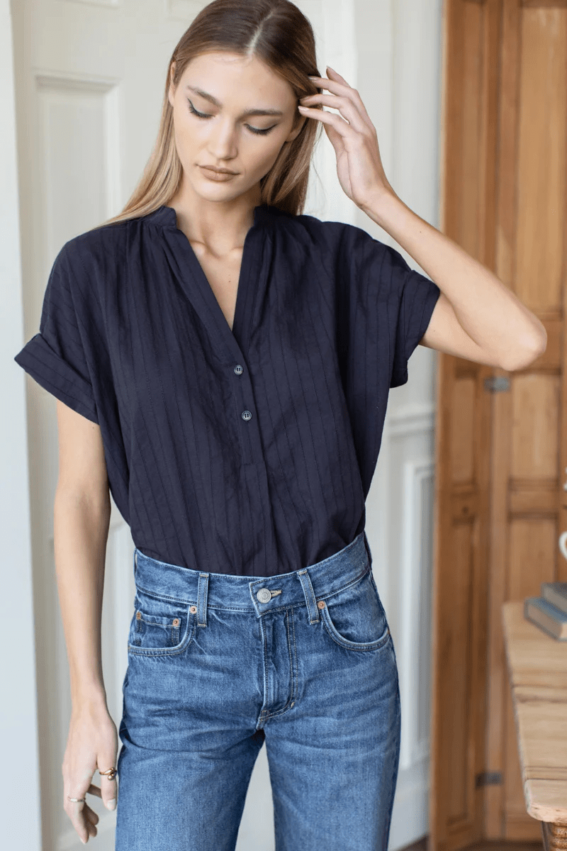 Shirts & Tops - Emerson Fry - Artist Buttondown in Midnight - Archery Close