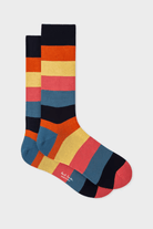 Socks - Paul Smith - 'Artist Stripe' Block Socks - Archery Close