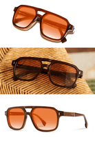 Sunglasses - Shwood Eyewear - Auburn Sunglasses in Rust/Mushroom - Archery Close