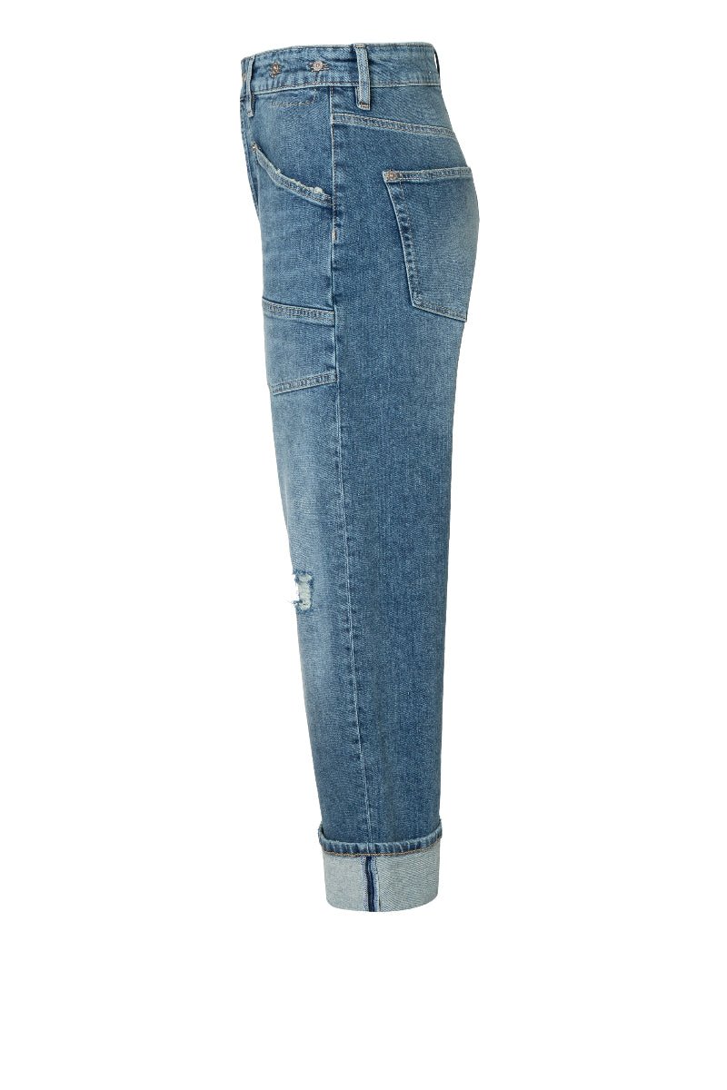 Blue jeans on a white background