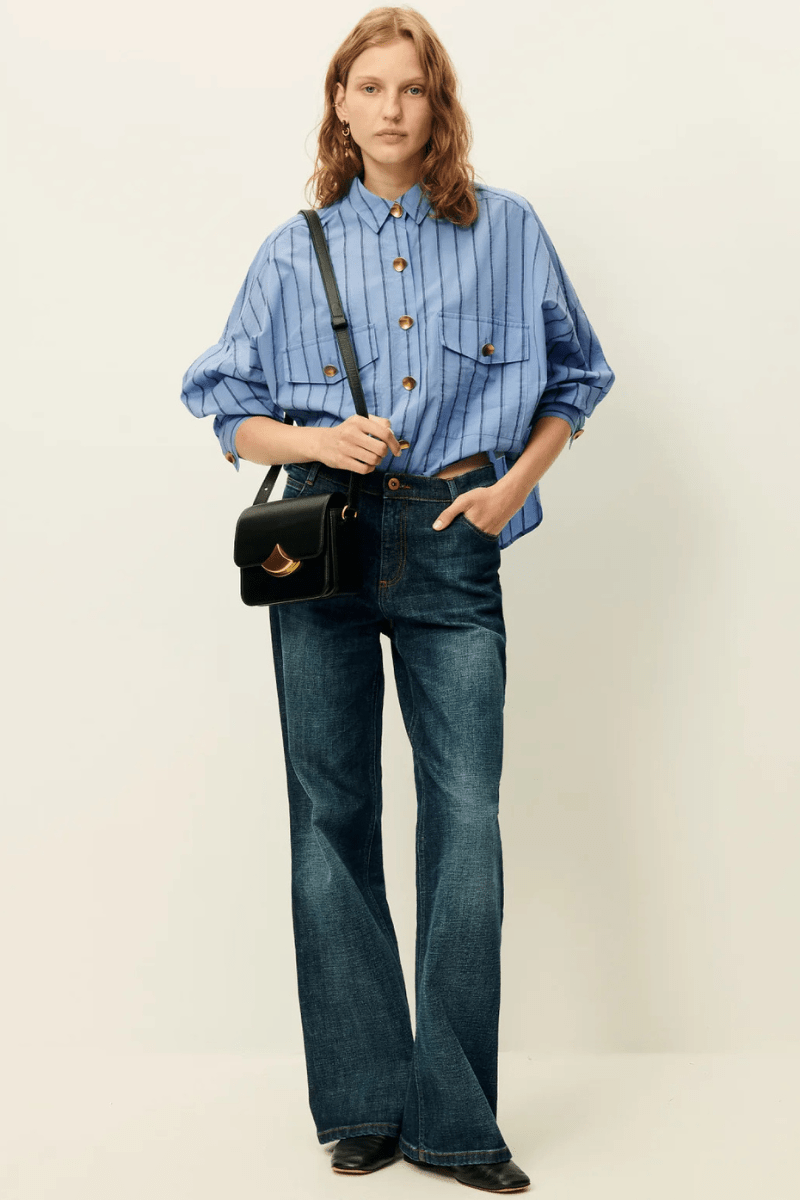 Shirts & Tops - Sessun - Balanca Shirt in Italian Blue - Archery Close