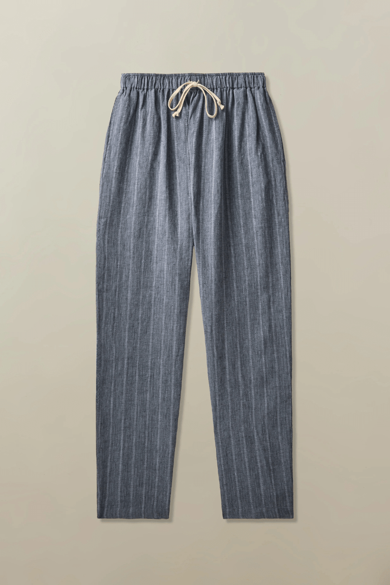 Pants - Road to Nowhere Clothing - Bali Drawstring Pant in Linen Jacquard - Archery Close
