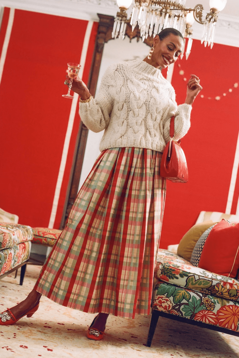 Skirts - Frances Valentine - Ball Skirt in Plaid - Archery Close