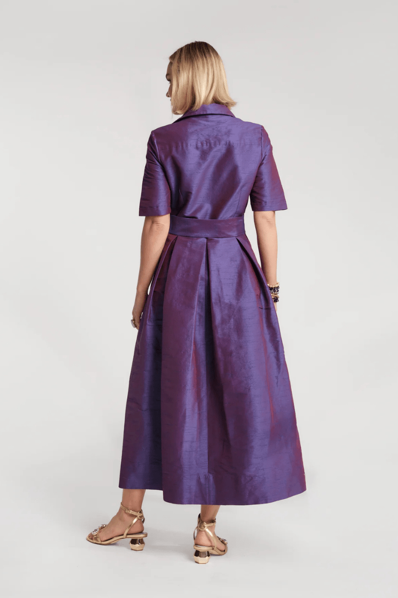 Dresses - Frances Valentine - Bella Maxi Dress in Solid Dupion Violet - Archery Close