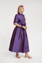 Dresses - Frances Valentine - Bella Maxi Dress in Solid Dupion Violet - Archery Close