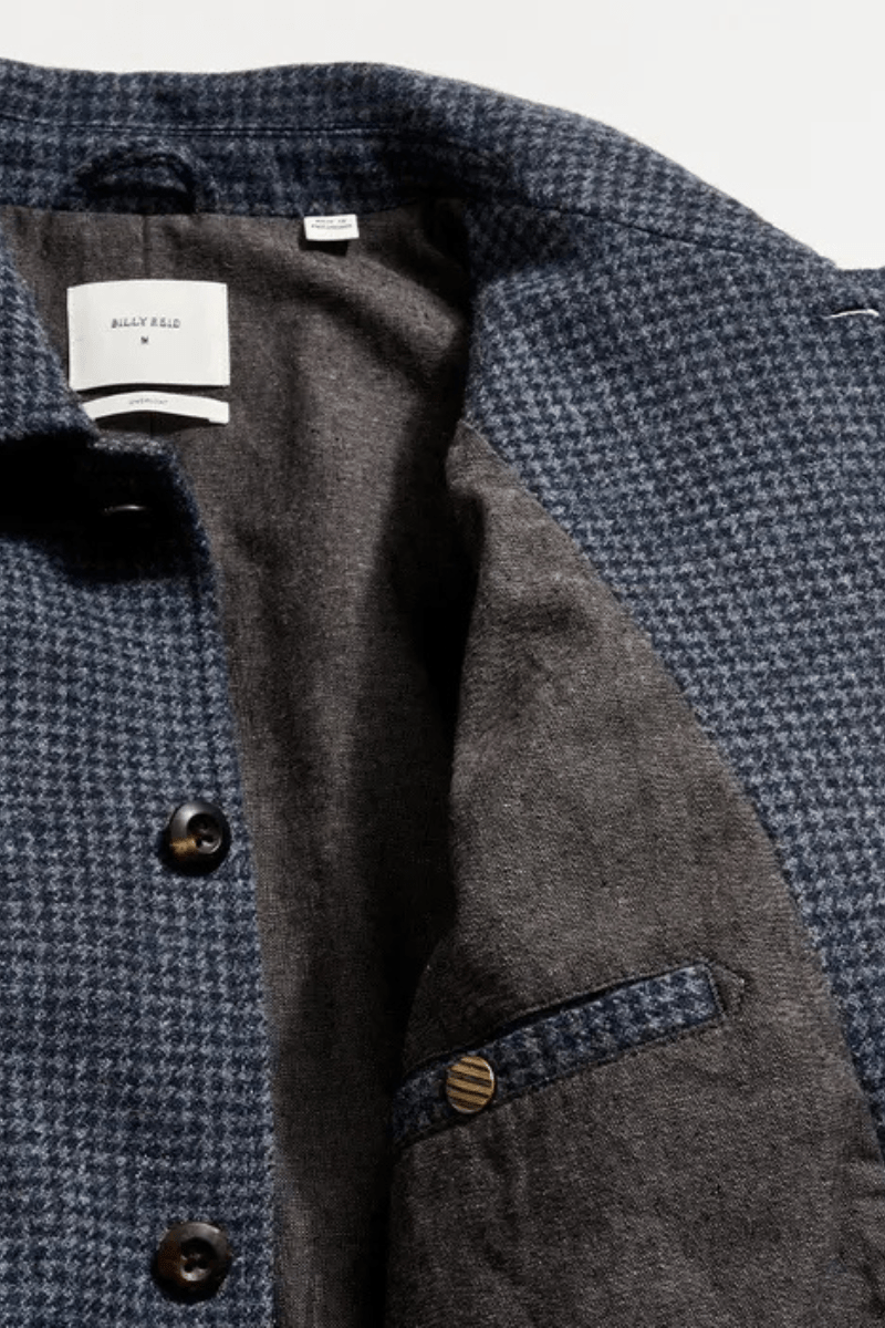 Outerwear - Billy Reid - Bennet Overcoat in Navy Multi - Archery Close