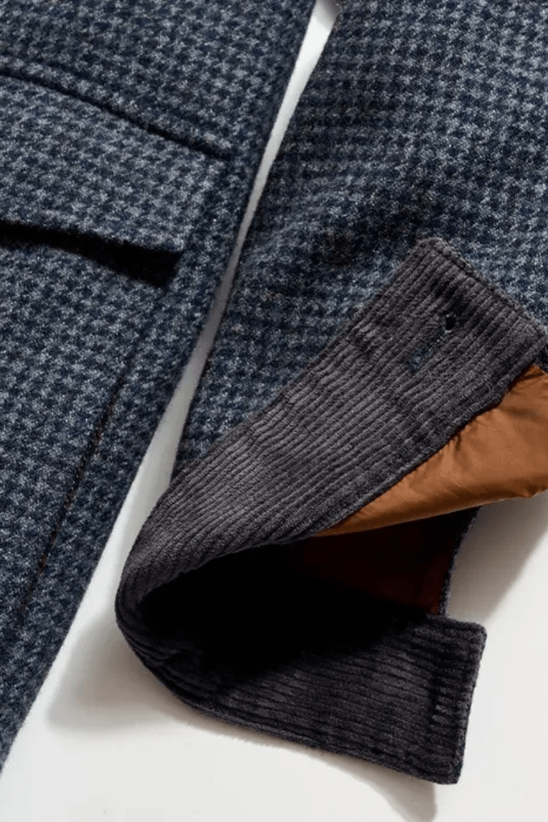 Outerwear - Billy Reid - Bennet Overcoat in Navy Multi - Archery Close