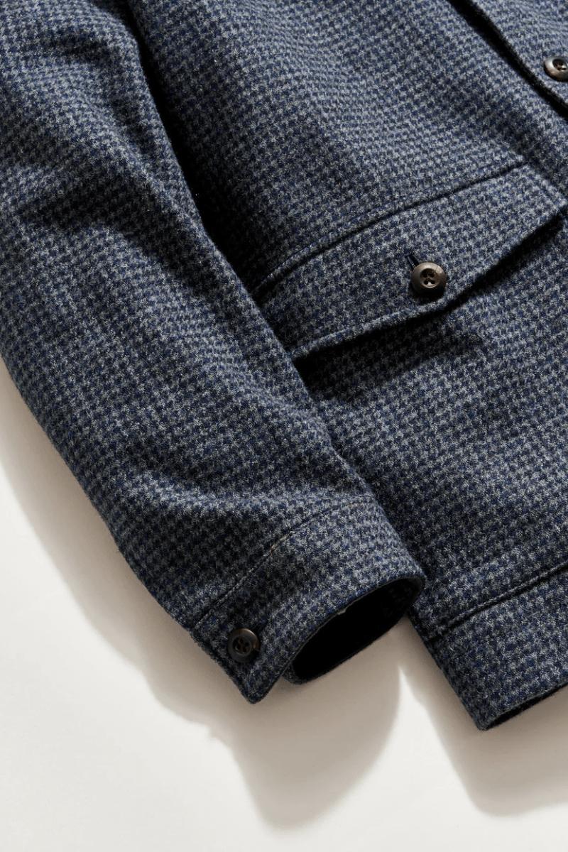 Outerwear - Billy Reid - Bennet Overcoat in Navy Multi - Archery Close