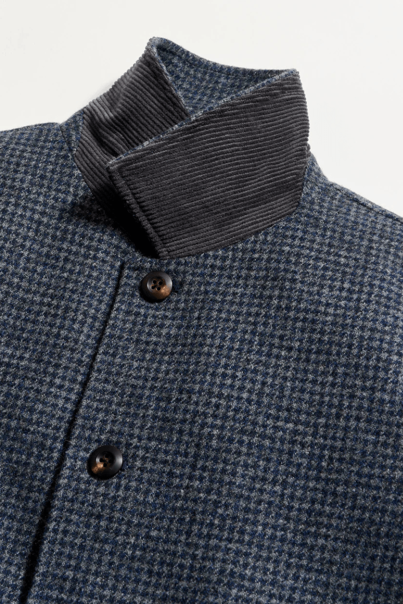 Outerwear - Billy Reid - Bennet Overcoat in Navy Multi - Archery Close