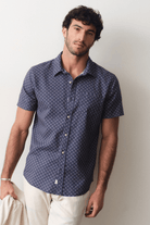 Shirts & Tops - Marine Layer - Better - Than - Linen SS Shirt in India Ink Diamond - Archery Close