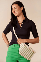 Handbags, Wallets & Cases - Frances Valentine - Billie Sling Bag in Raffia Stripe - Archery Close