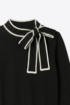 Sweater - Vilagallo - Black and Cream Bow Sweater - Archery Close