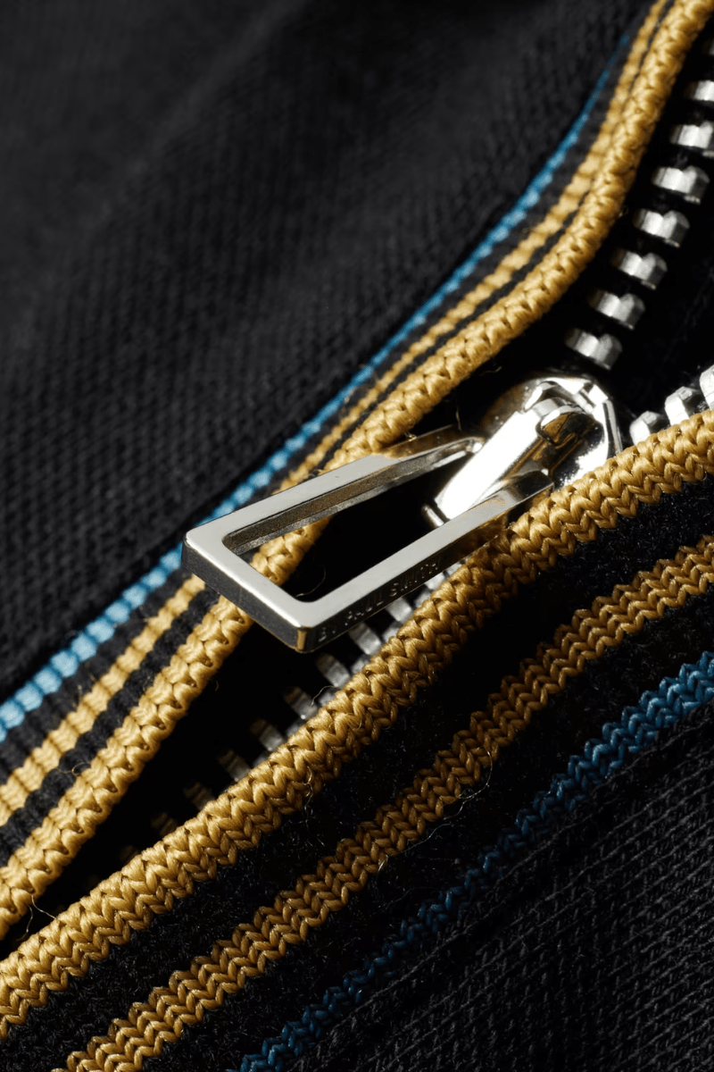 Shirts & Tops - Paul Smith - Black Contrast Tipping Full - Zip Long - Sleeve Polo Shirt - Archery Close